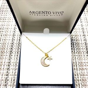 BRAND NEW Argento Vivo gold toned adjustable necklace with 2 pendants ❤️